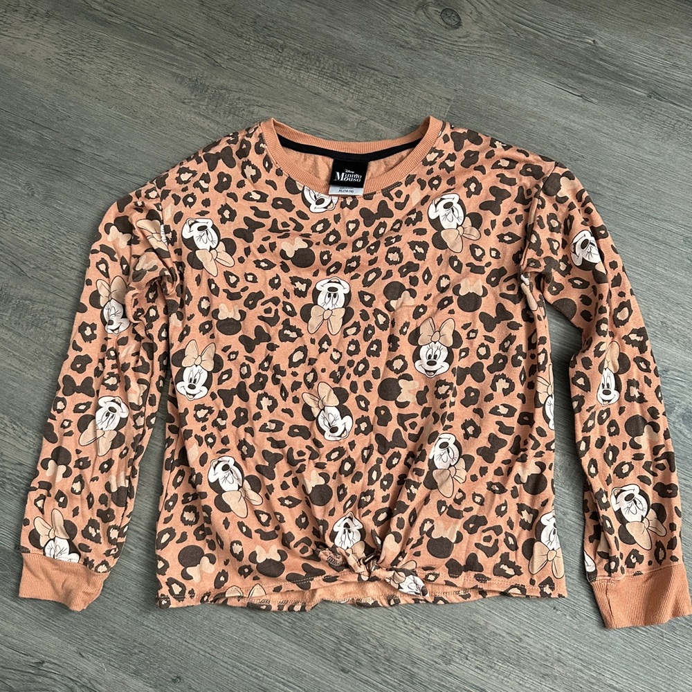 Minnie Mouse Leopard Print Pullover Disney Girls XL